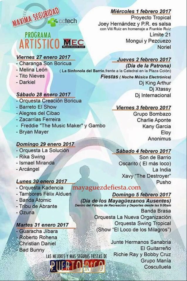 Fiestas patronales mayaguez 2017 Fiestas patronales Mayaguez 2017