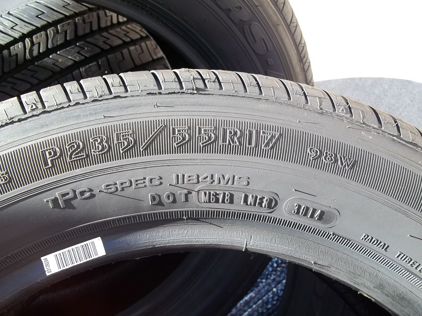 GOODYEAR EAGLE RSA SIZE 235/55R17 FORD CROWN VIC P71 POLICE