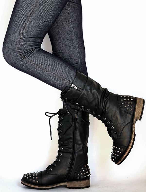 mid calf studded boots