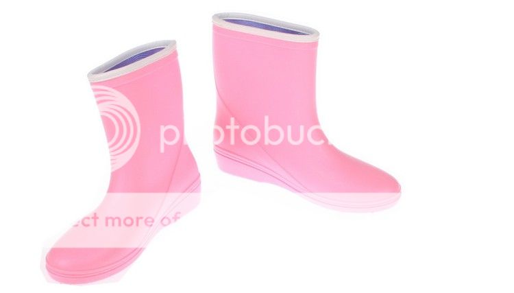 Personality Lady Medium Tube Sidebutton Antiskid Rainboots Recommended by Beauty