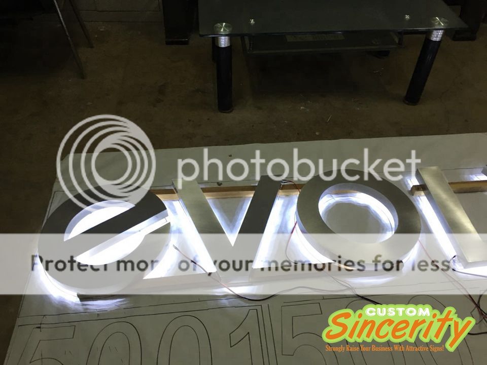 Custom Made Aco Inoxidavel Led Backlit Halo Lit Canal Letra Placa