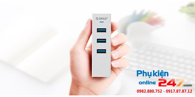 Bộ chia USB 3.0 3 Port + LAN Gigabit Orico ASH3L-U3