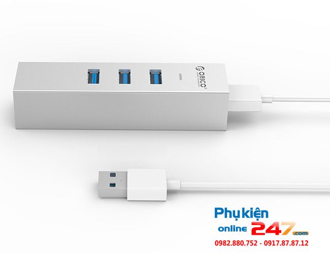 Bộ chia USB 3.0 3 Port + LAN Gigabit Orico ASH3L-U3
