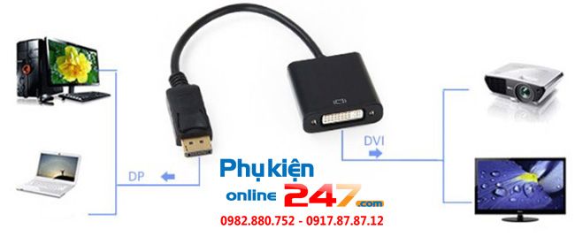 Cáp chuyển đổi Display port to DVI (24+5)