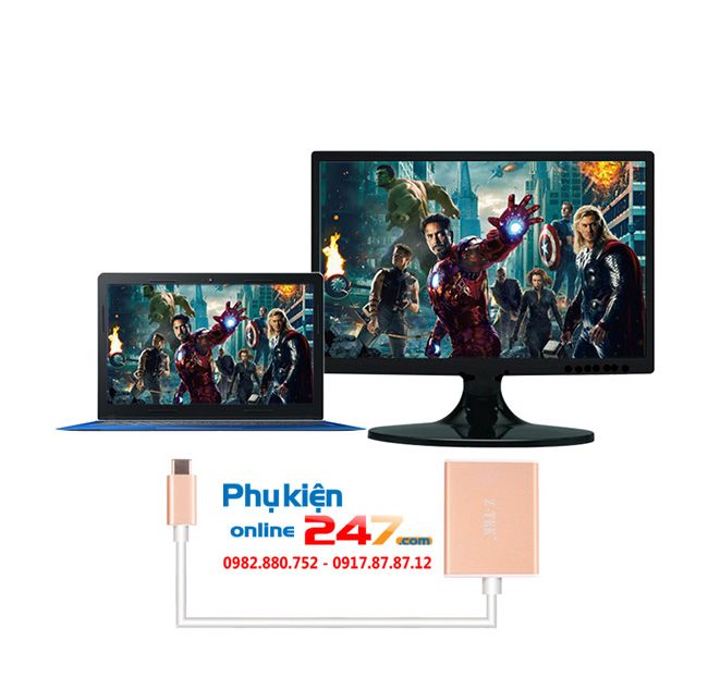 cap chuyen usb type c to hdmi ztek zy230